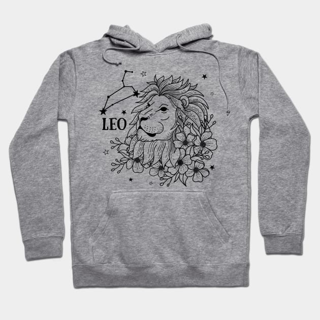 Zodiac Garden Floral Design: Leo Hoodie by The Cosmic Pharmacist